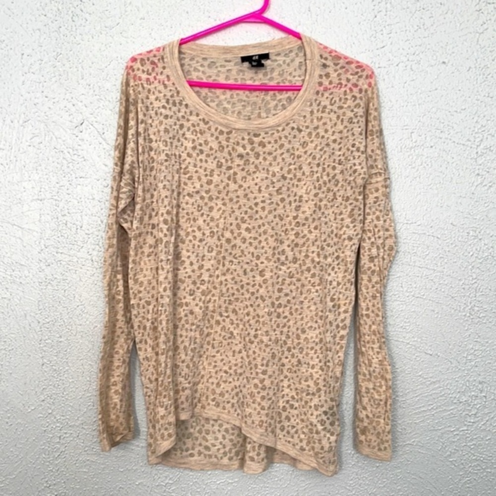 H&M Sheer Leopard Knit Top